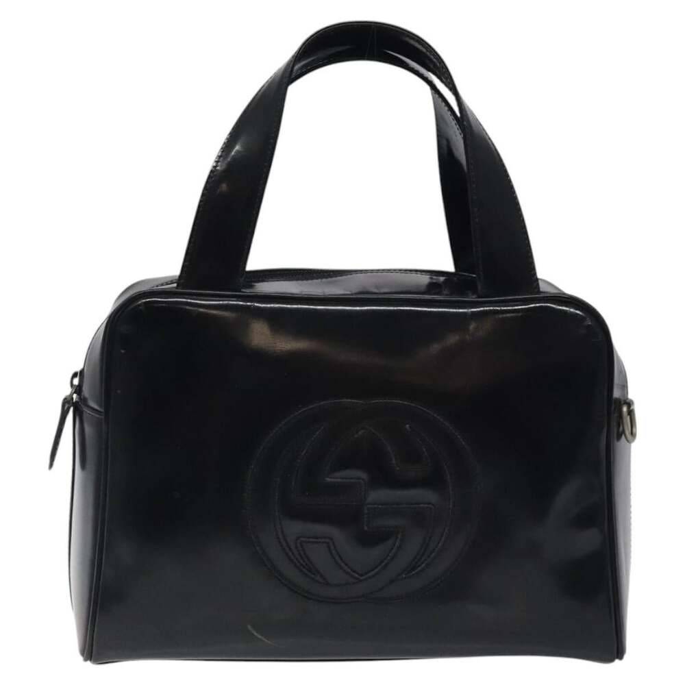 Gucci Patent Leather Handbag Black
